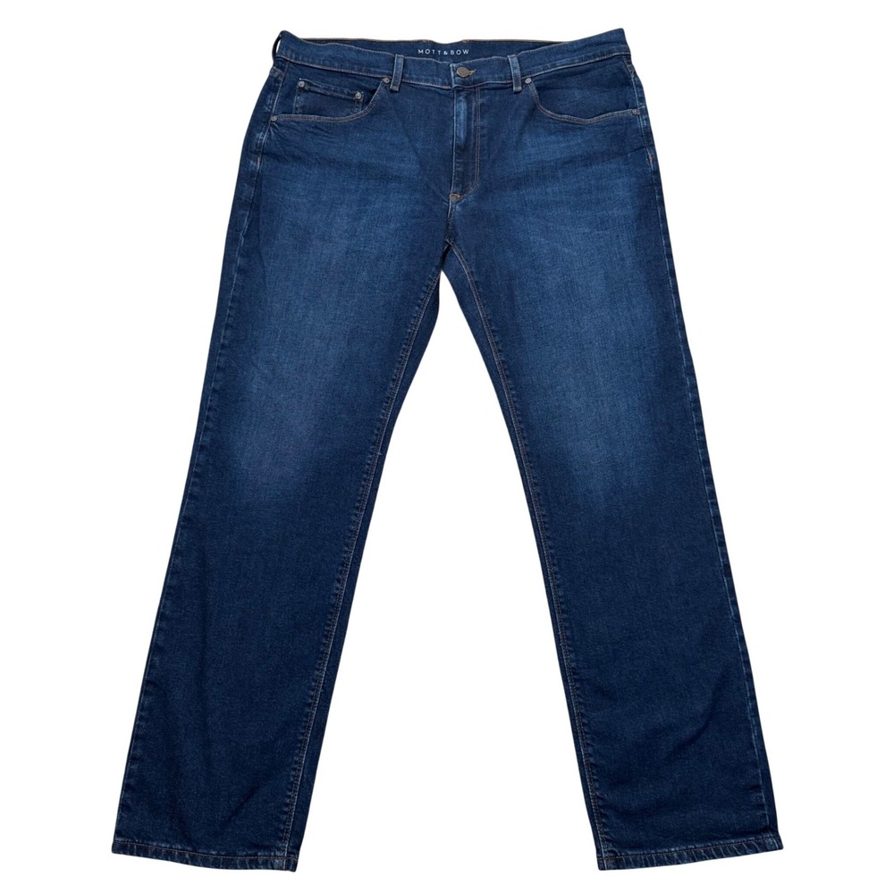 Mott & Bow Men's Slim Fit Jeans Dark Indigo Blue Stretch Denim Slim 32